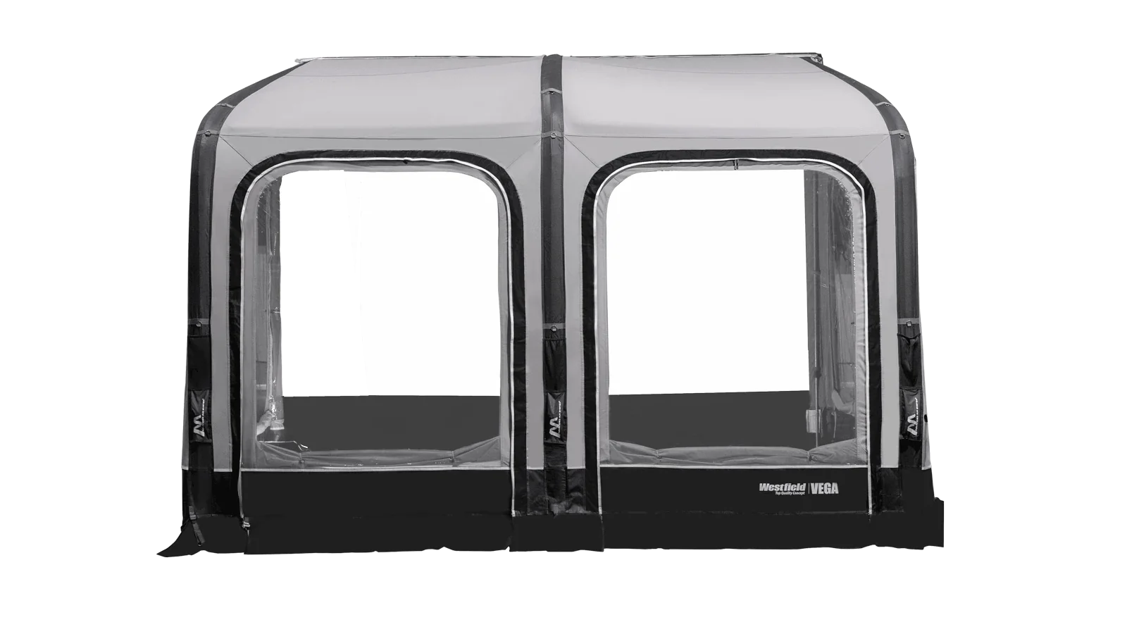 Aufblasbares Vorzelt in Schwarz und Grau