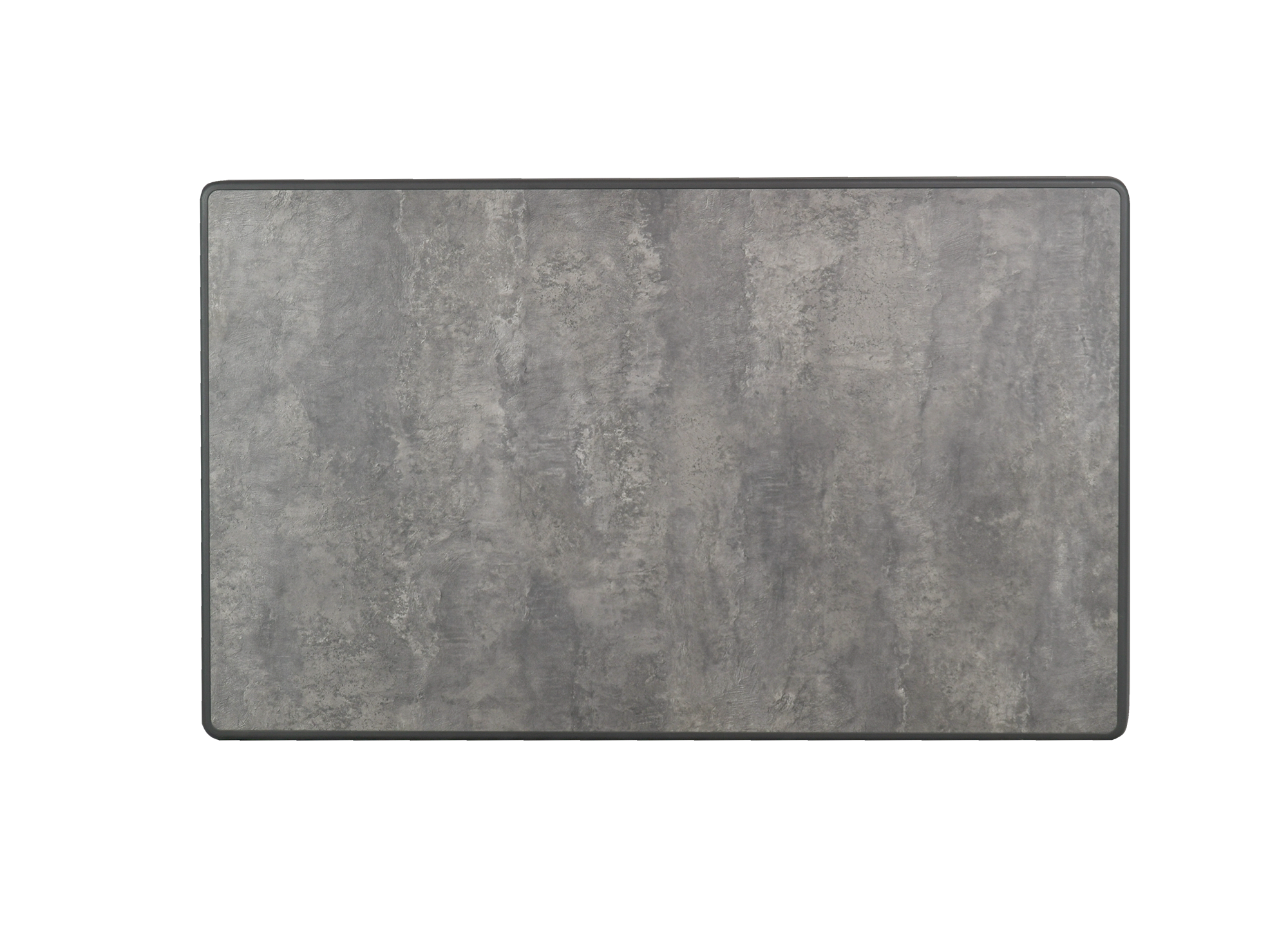 Graue rechteckige rutschfeste Bodenmatte in Steinoptik.