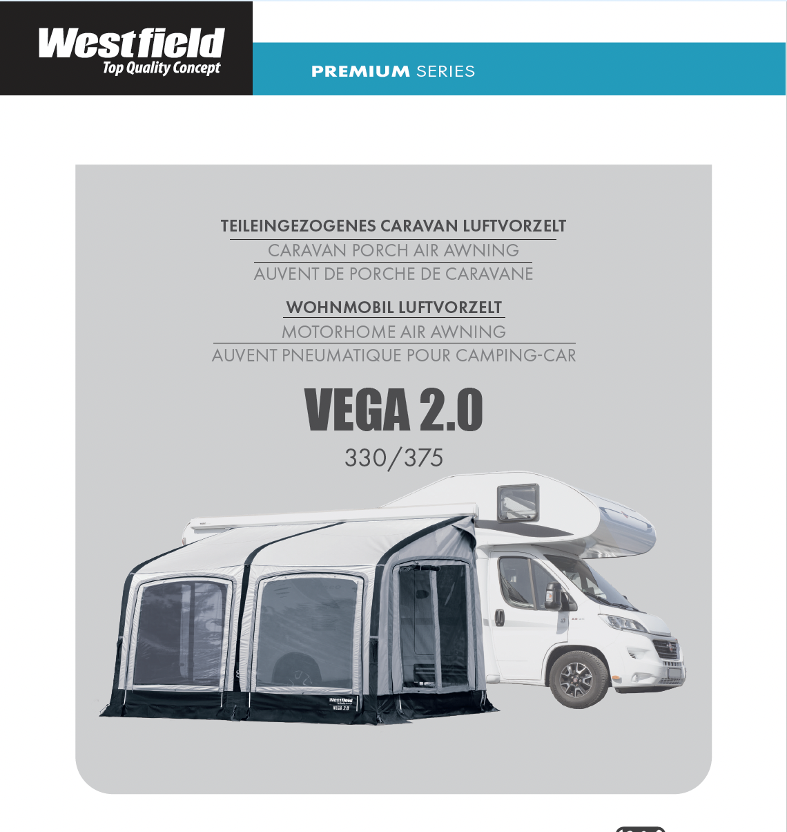 Wohnmobil Luftvorzelt Vega 2.0 neben Wohnmobil