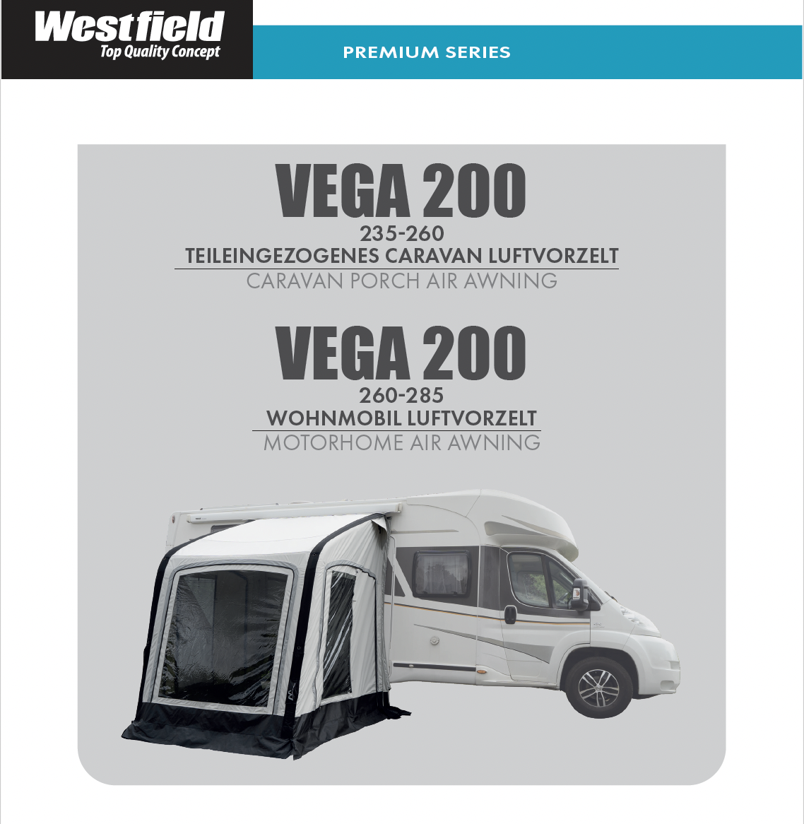 Vega 200: Luftvorzelt für Wohnwagen und Wohnmobile.