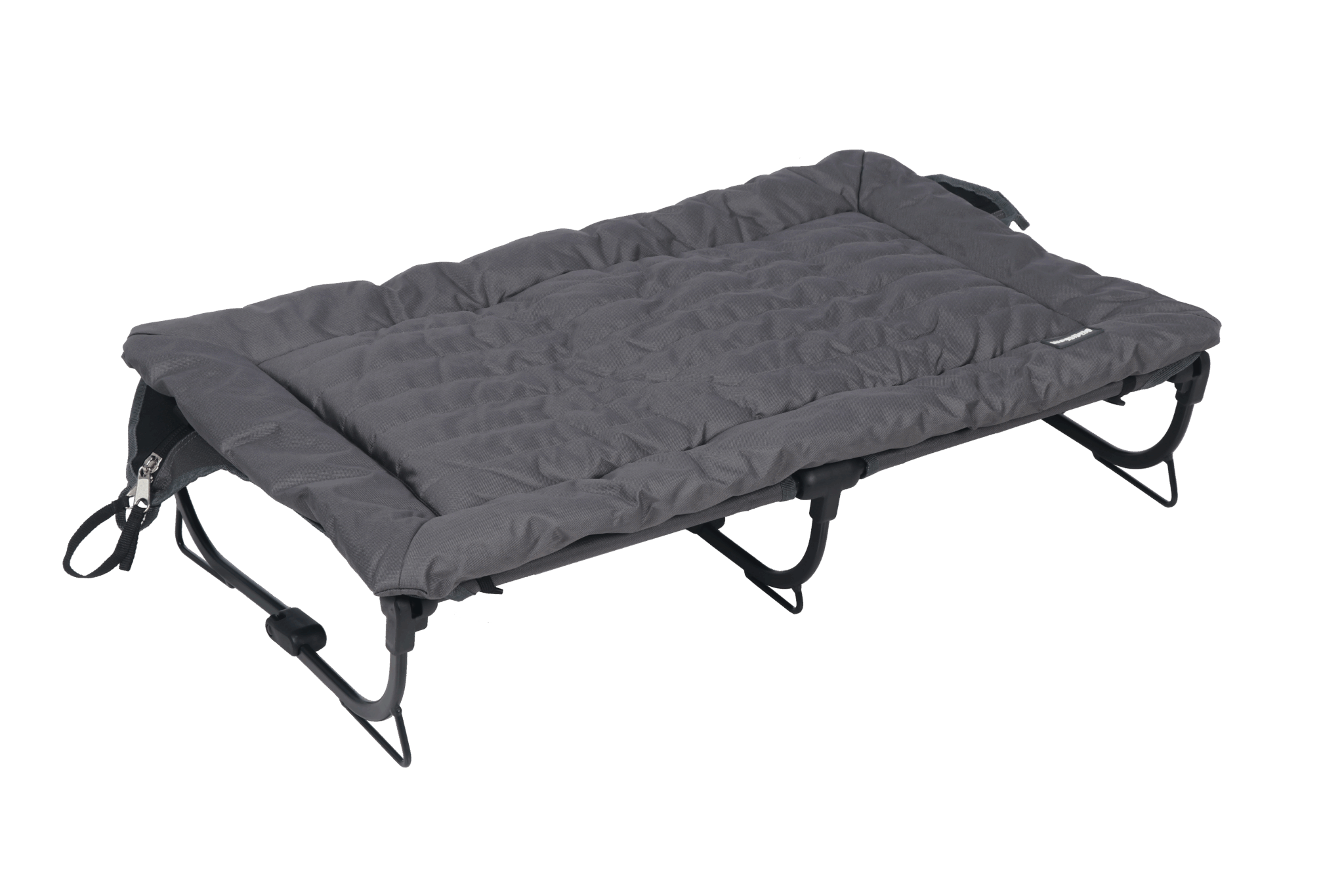 Graue Hundeliege mit stabilem Rahmen