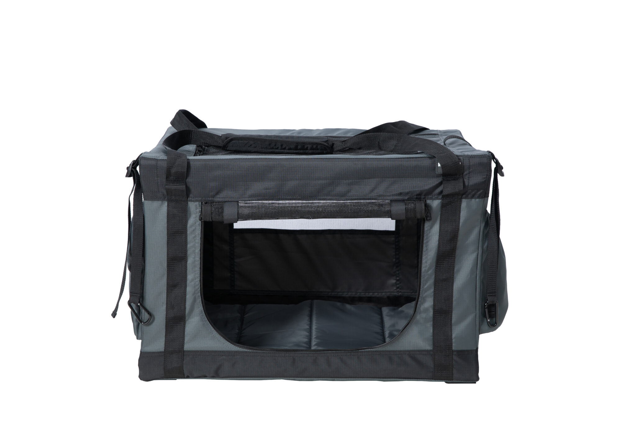 Faltbare Hundetransportbox grau mit Tragegriff